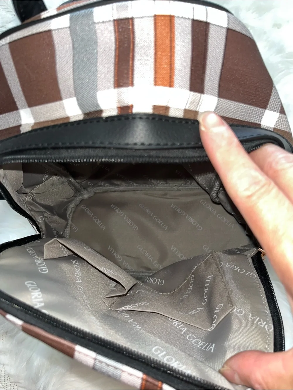 Gloria Goelia Plaid Stud-Accent Women's Backpack